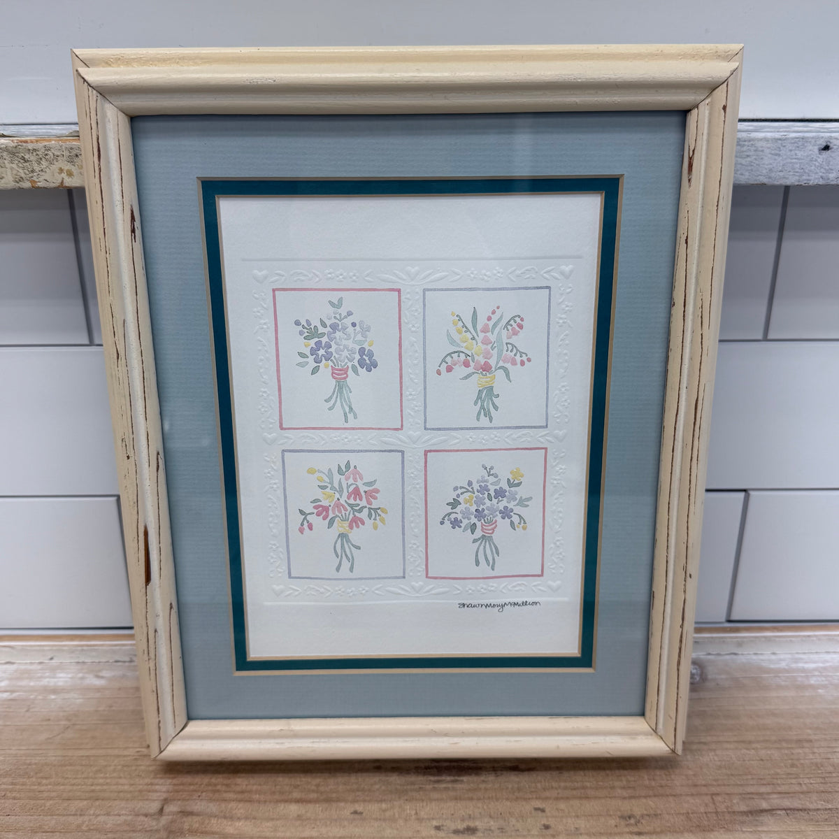 Shawn Mory McMillion Embossed Floral Print 1980s