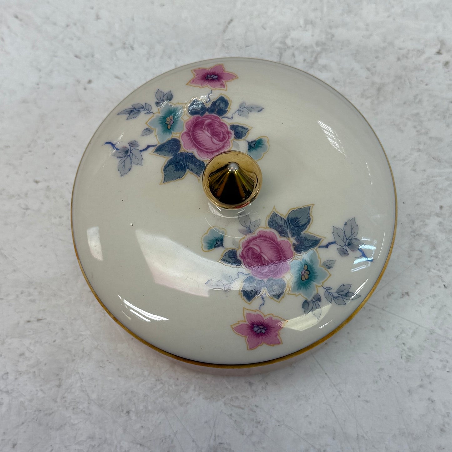 Franciscan Kaolena Fine China Powder Jar, 1940s