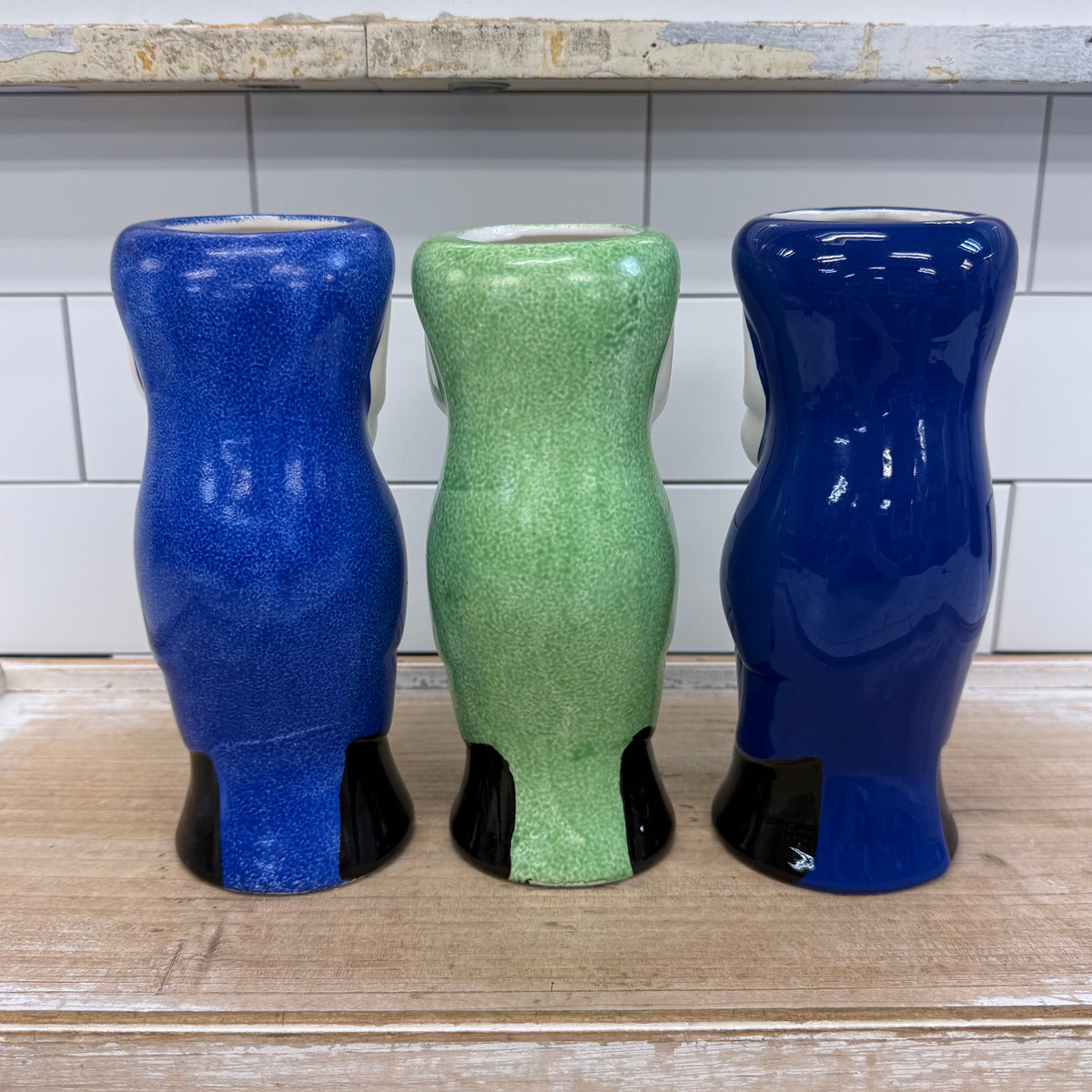 Macaw Parrot Cocktail Mugs Set of 3 Ceramic Tiki Bar Decor