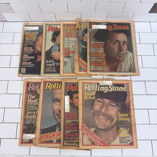 Rolling Stone Magazines Lot of 9 Vintage Issues 1979-1980