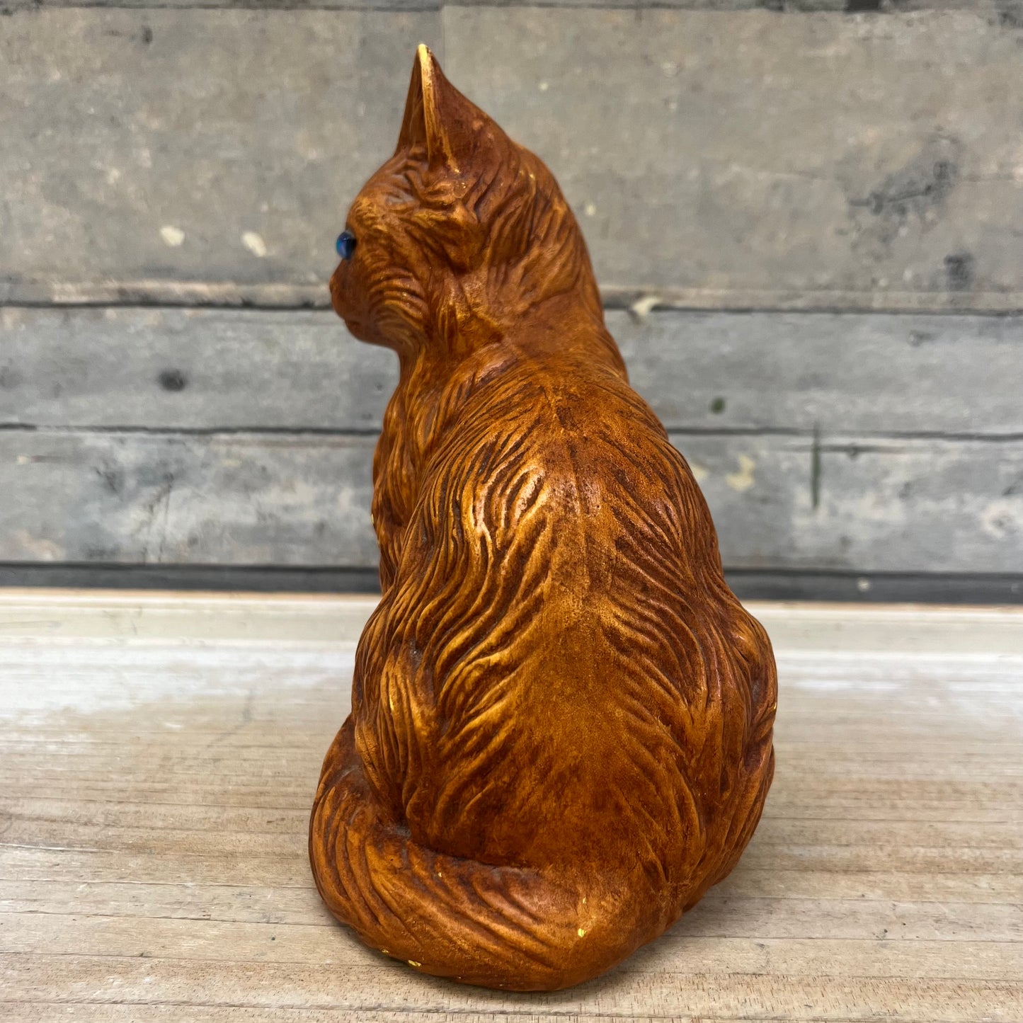 Bejeweled Cat Figurine, Signed