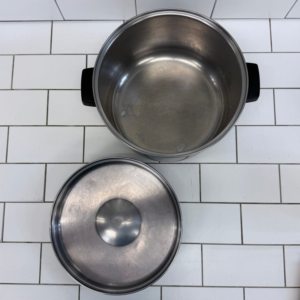 Flint Ekco 6.5 Qt Copper Bottom Stainless Stockpot with Lid