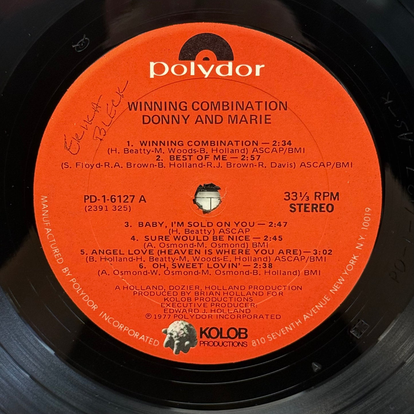 Donny & Marie Winning Combination Vinyl Record LP 1977 #PD-16127