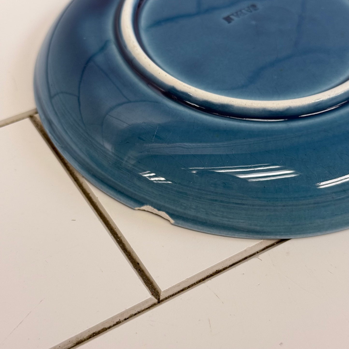 Japanese Blue Glazed Porcelain Tea Set 18 Piece Mid Century