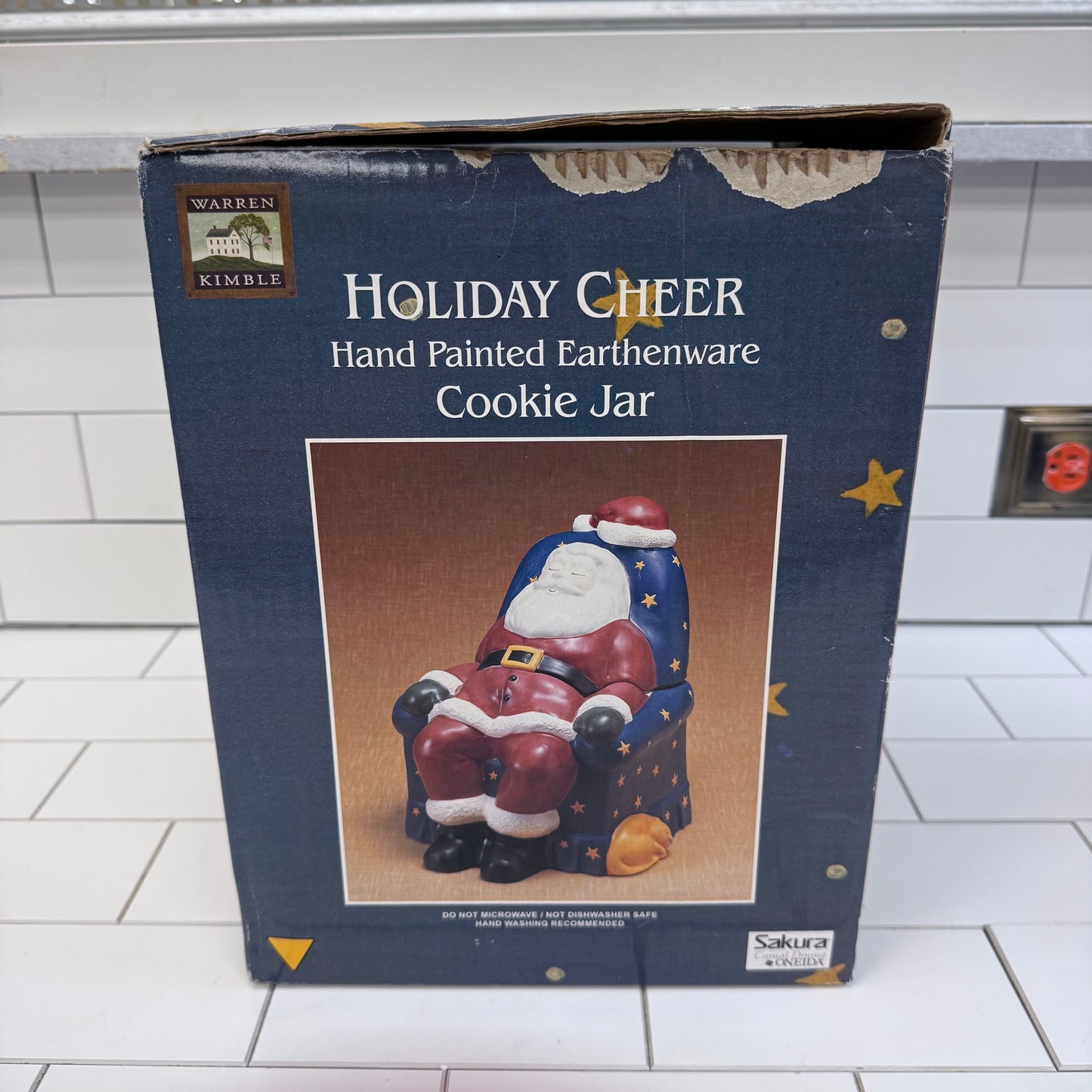 Warren Kimble Cookie Jar Napping Santa, Ceramic