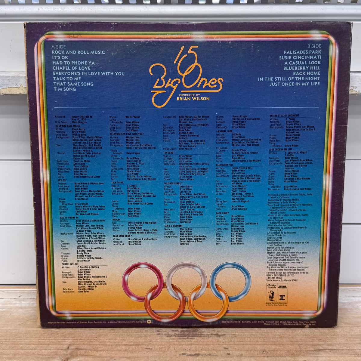 The Beach Boys 15 Big Ones Vinyl Record, 1976 - MS 2251