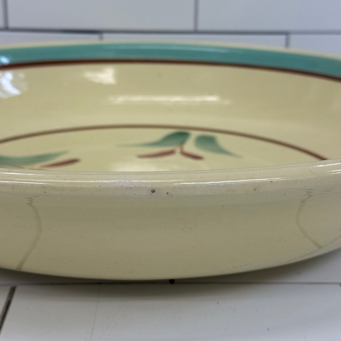 Robinson Ransbottom Floral Stoneware Bowl 1950s