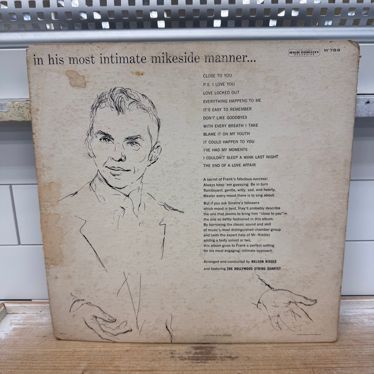 Frank Sinatra Close to You Vinyl LP 1957 -- W-789