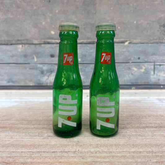 7-Up Glass Bottle Salt & Pepper Set