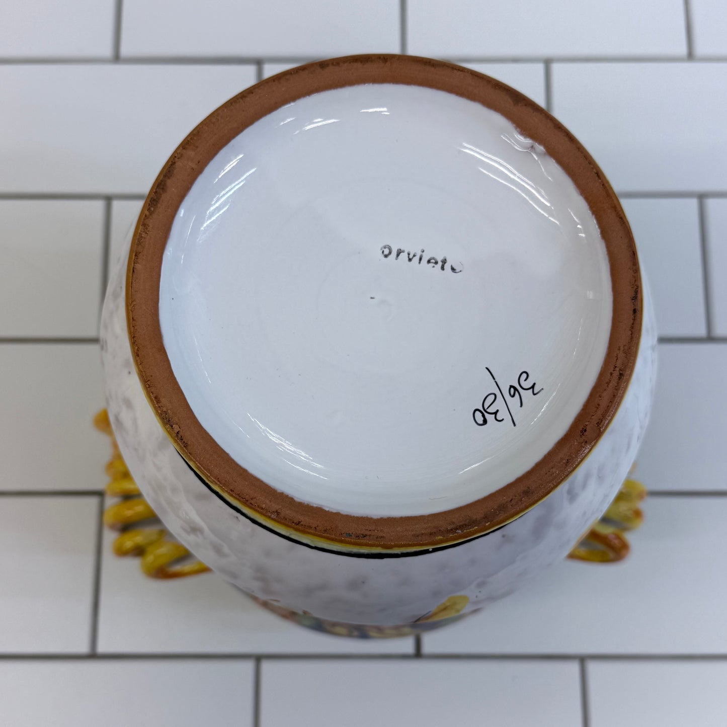 Orvieto Italian Lidded Canister Hand Painted Ceramic