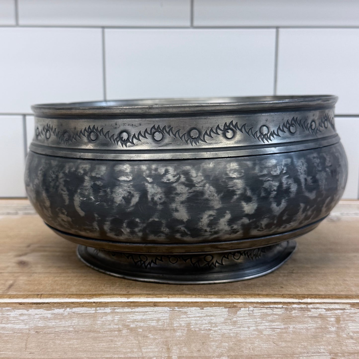 Trond Tinn Norway Pewter Punch Bowl & 8 Cups Set 1971