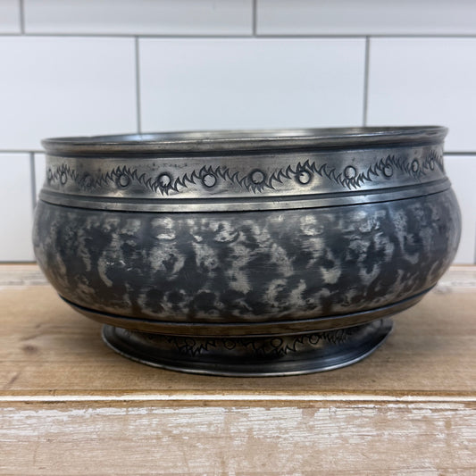 Trond Tinn Norway Pewter Punch Bowl & 8 Cups Set 1971