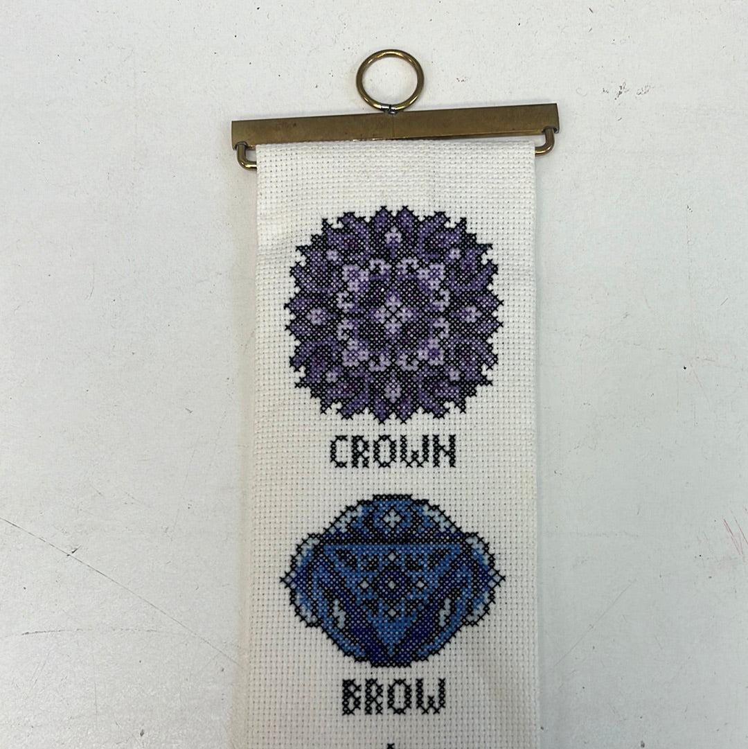 Chakra Cross Stitch Wall Hanging 24”