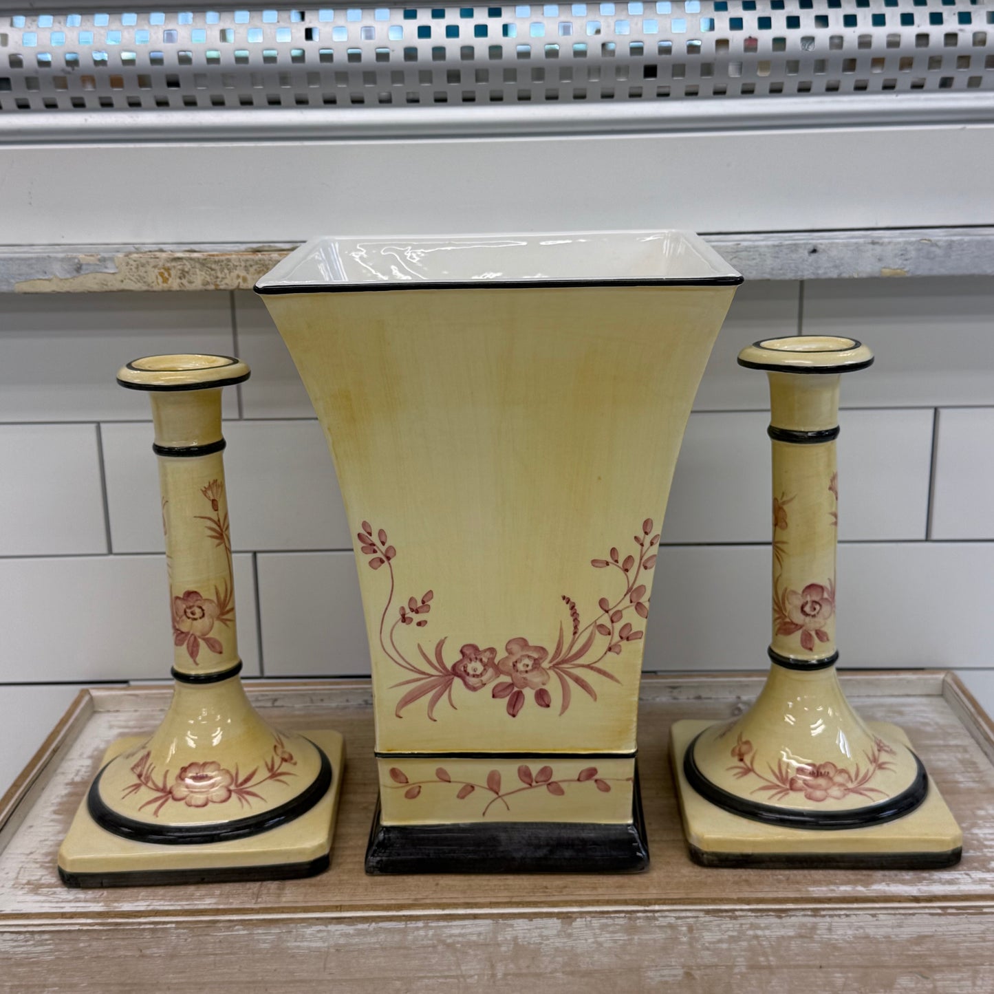 The Mane Lion Ceramics Candle Holder & Cache Pot Set
