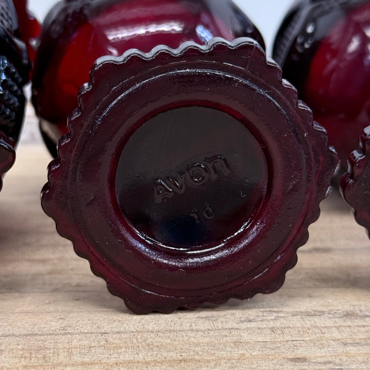 Avon Cape Cod Ruby Red Glass Wine Glasses & Sugar Bowl Set