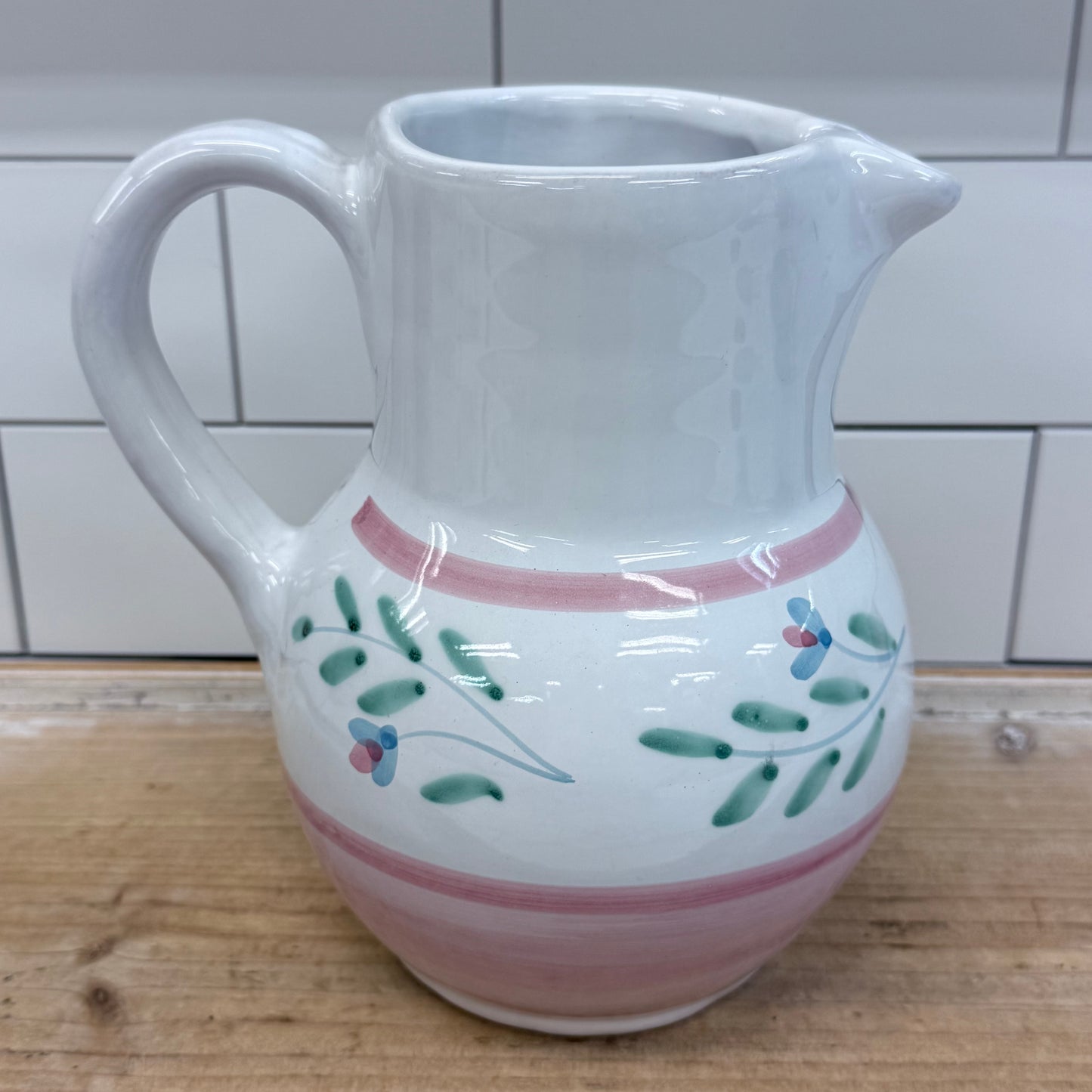 Caleca Italy Ethel Hand Painted Ceramic Pitcher