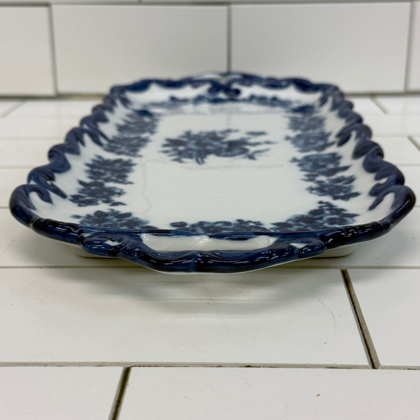 Floral Handled Vanity Tray, Porcelain