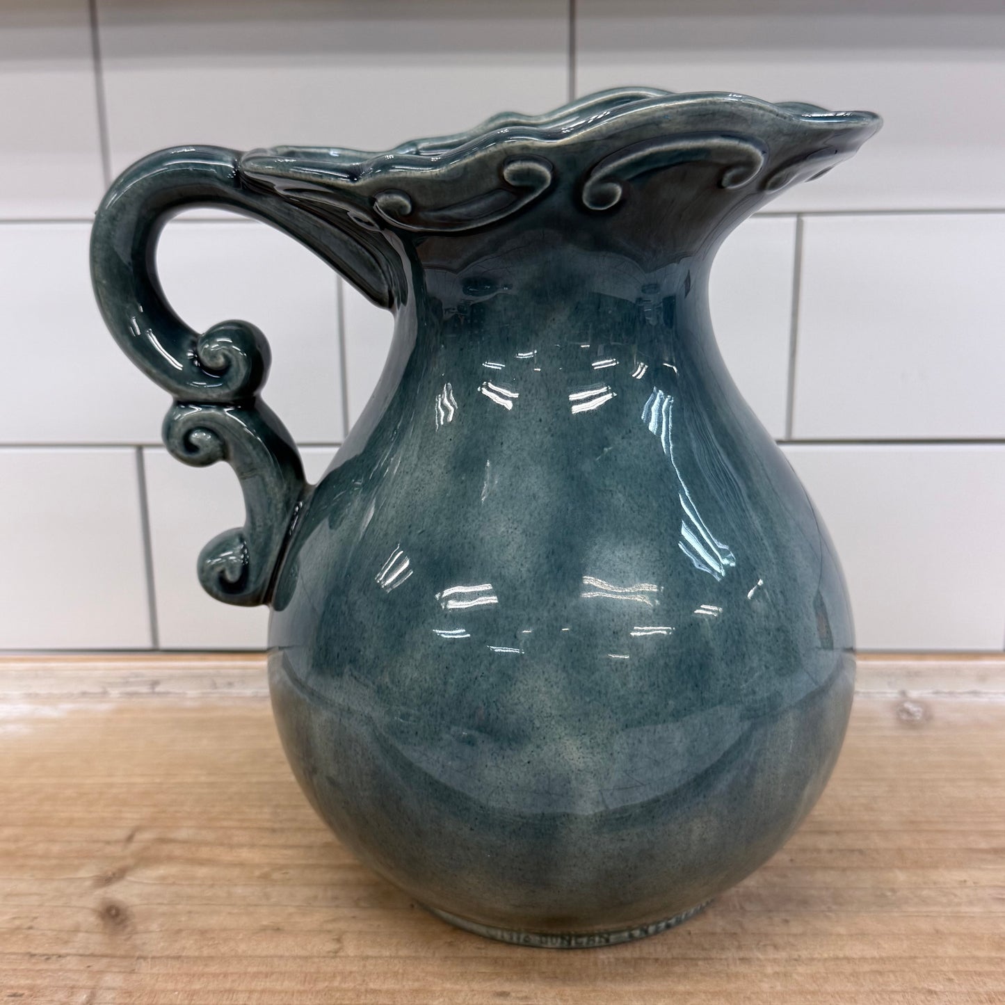 Duncan Enterprises Ceramic Pitcher and Basin Set Signed 1984 USA