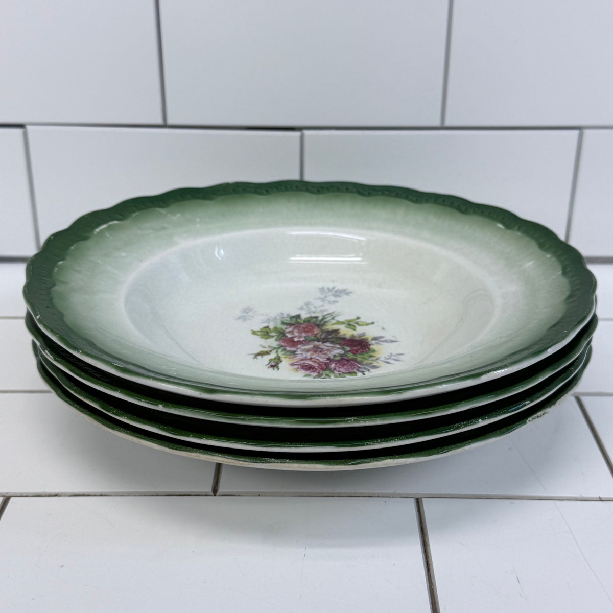 Empire Pottery Imperial China Soup Bowls Set of 4 Antique c.1890s