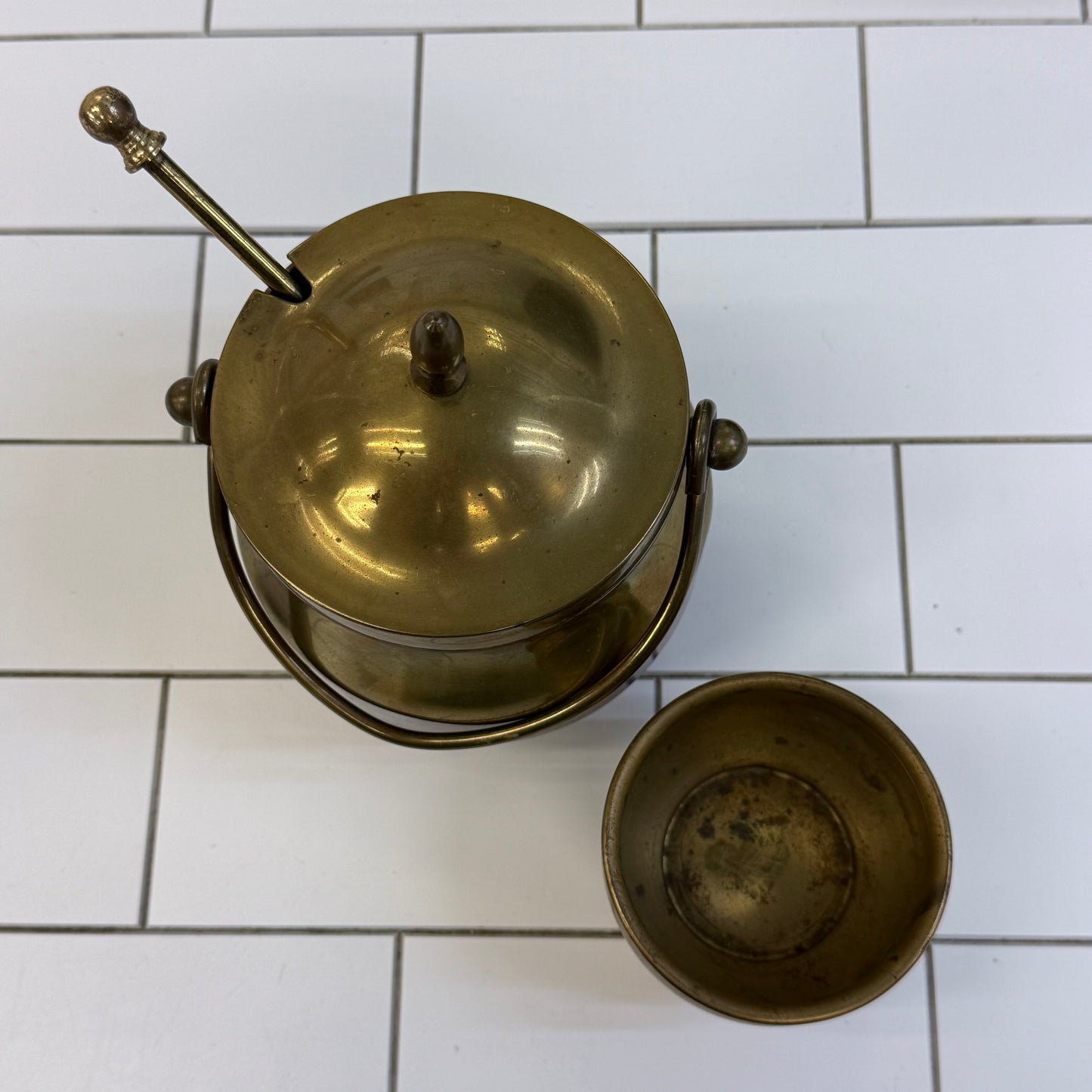 Vintage Brass Tray Smudge Pot & Claw Foot Bowl Lot of 3