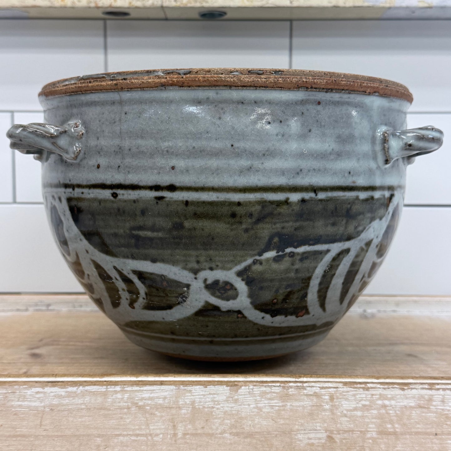 Studio Art Pottery Stoneware Planter Gray Glaze