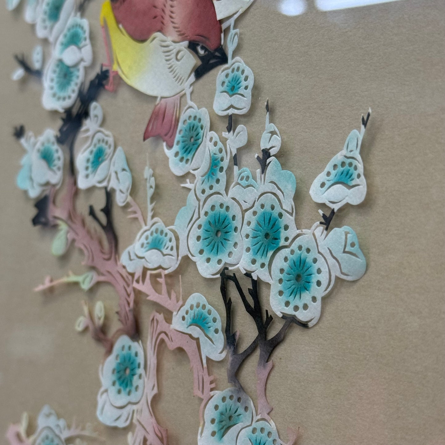 Cut Paper Birds & Plum Blossom Artwork