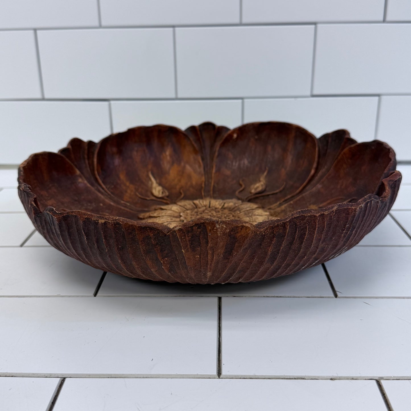 Syroco Wood Composite Flower Bowl 1946 Decor