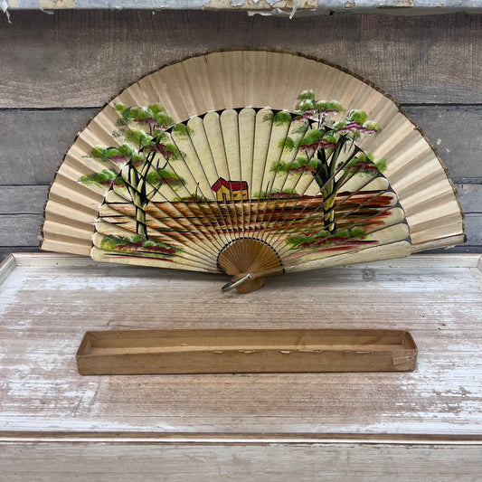 Cuban Hand Fan, Hand-Painted
