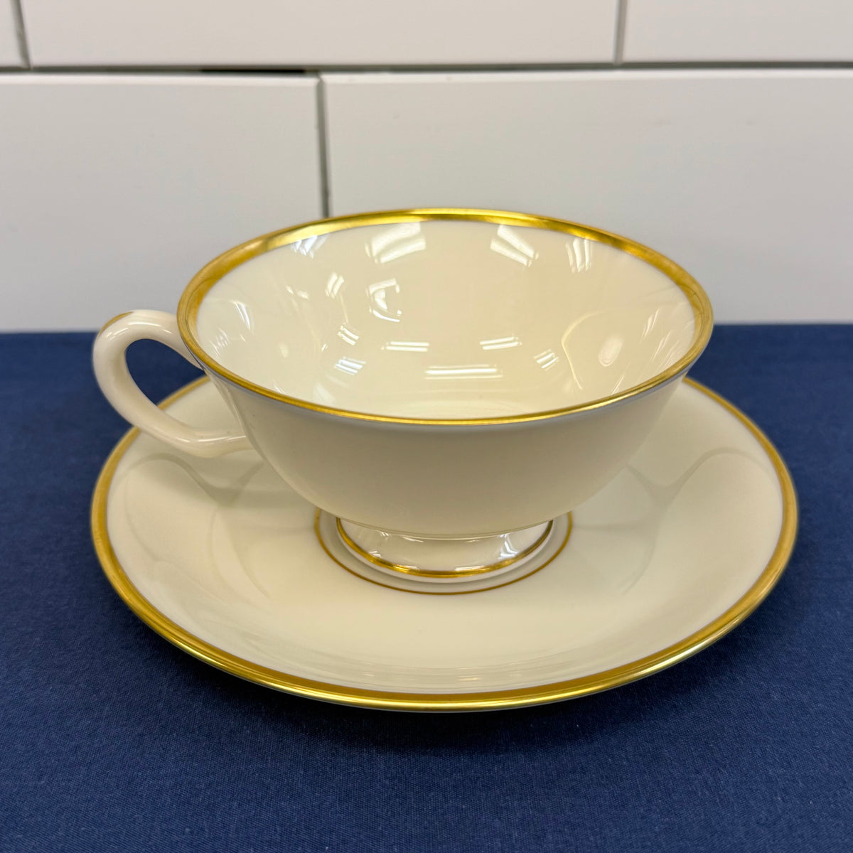 Lenox Mansfield Teacups & Saucers Set of 3 circa 1950