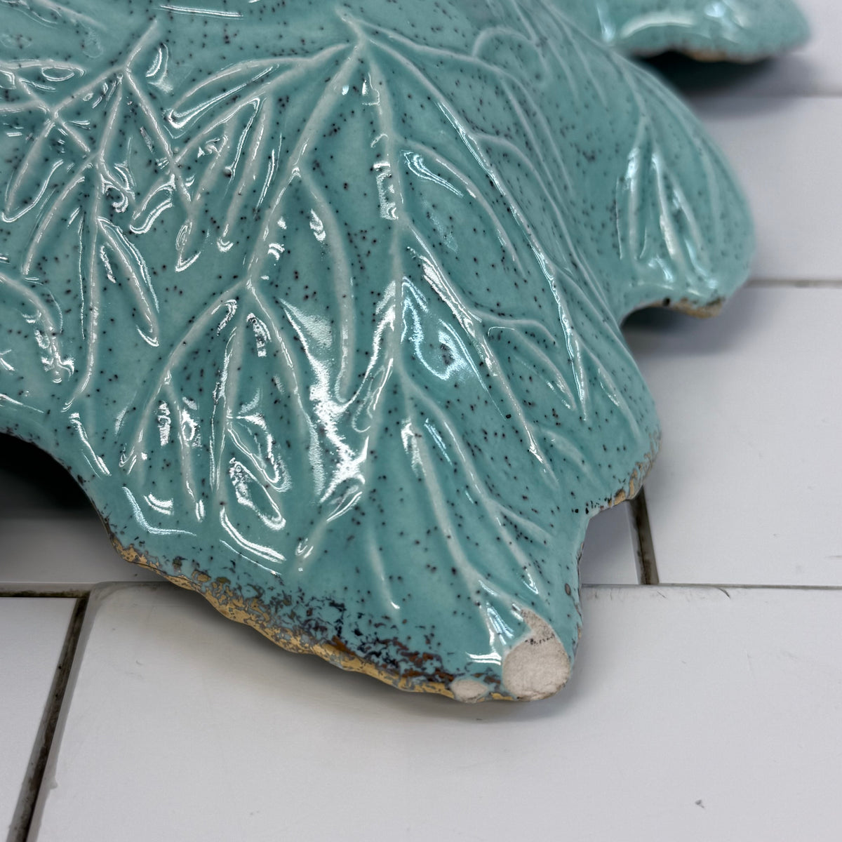 California Originals Turquoise Leaf Bowls Set of 3 Vintage 1960s