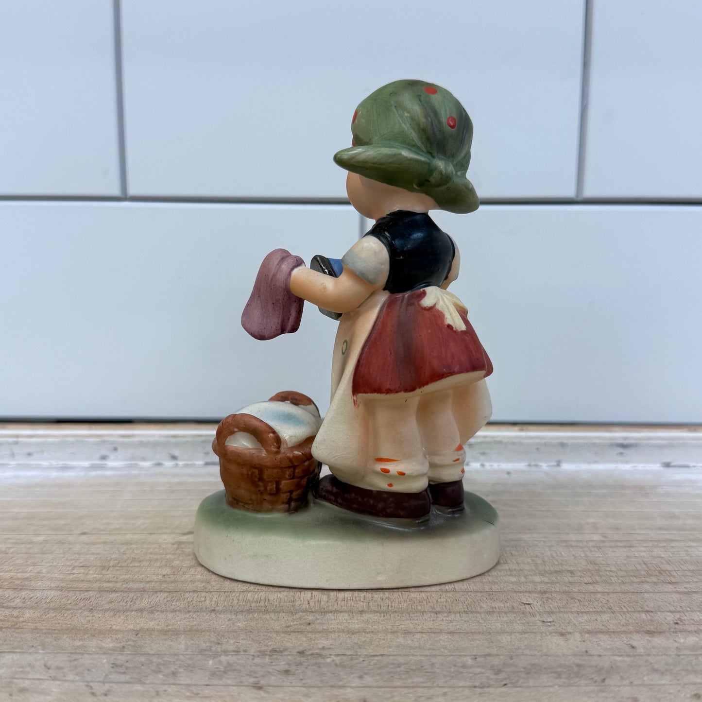 Napcoware Girl Ironing Figurine, Ceramic