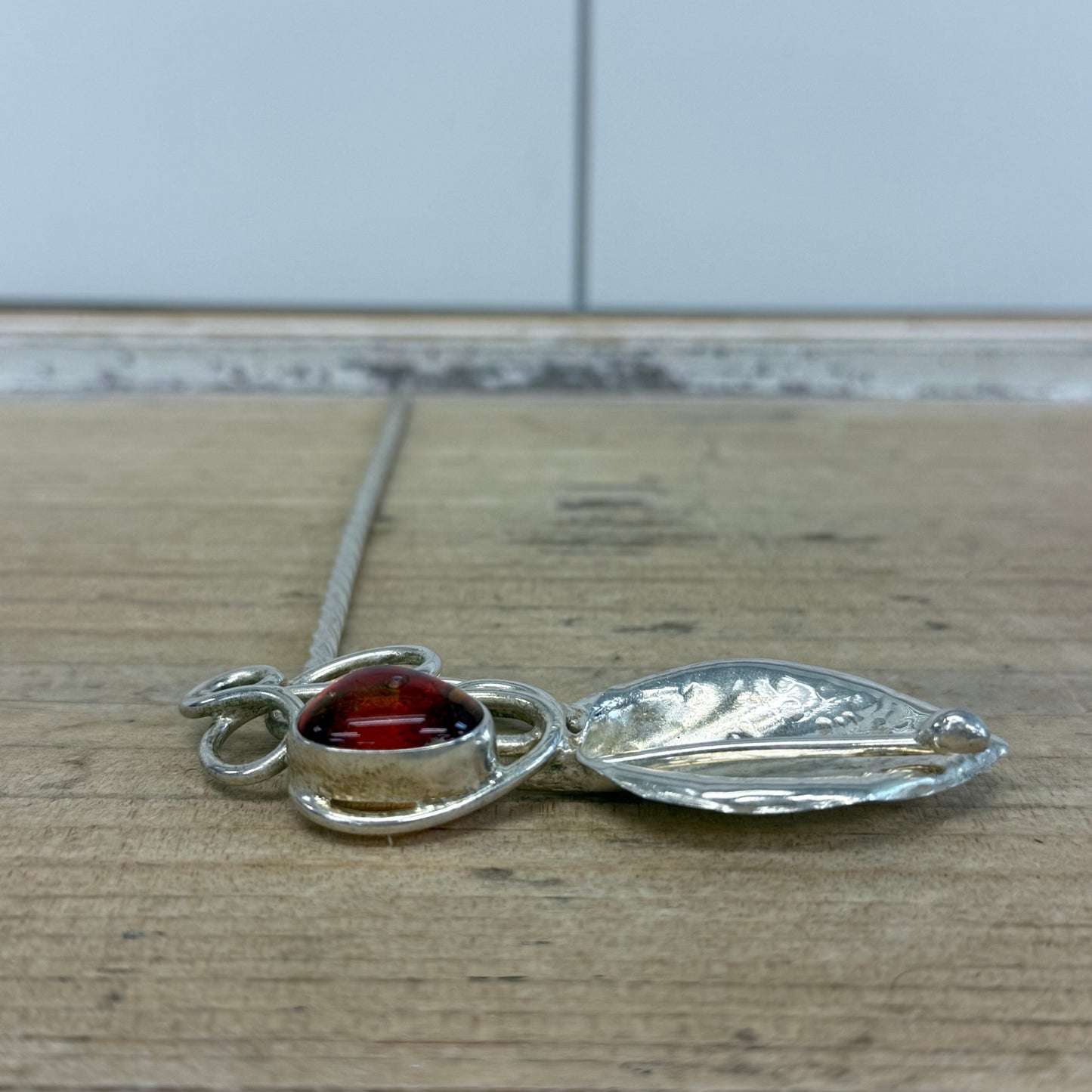 Dichroic Glass Cabochon Hair Stick Handmade by Claudia Carreon