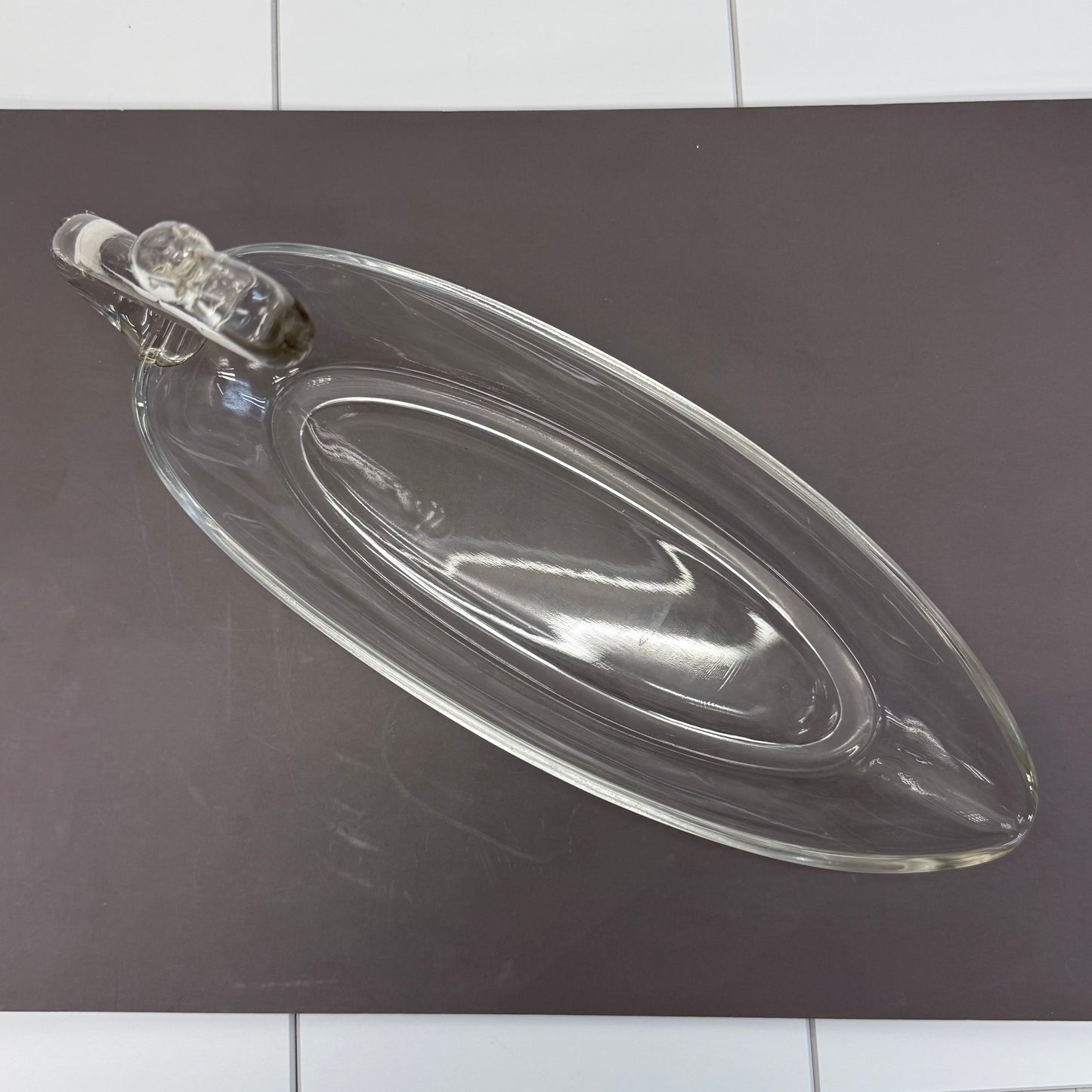 Duncan & Miller Style Glass Swan Bowl