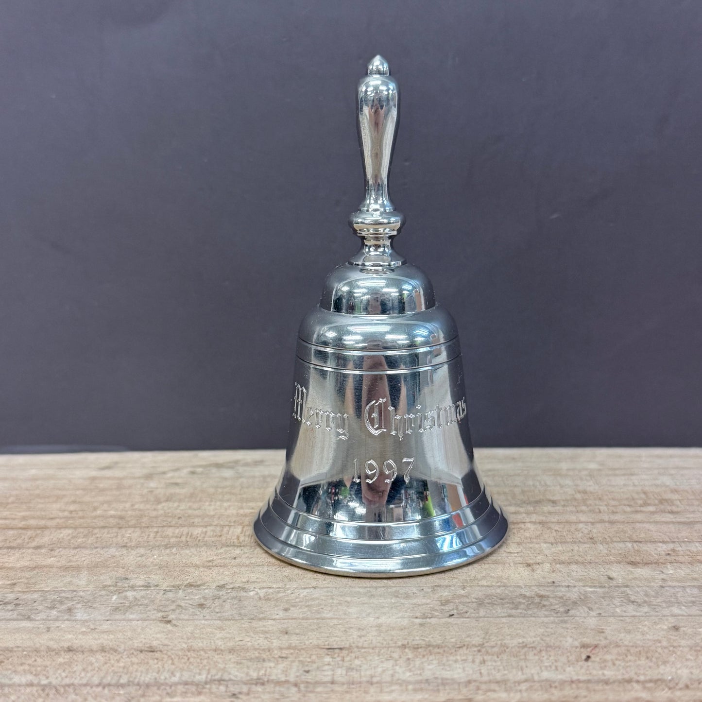 Shirley Pewter Ornament, Holiday Bell 1997