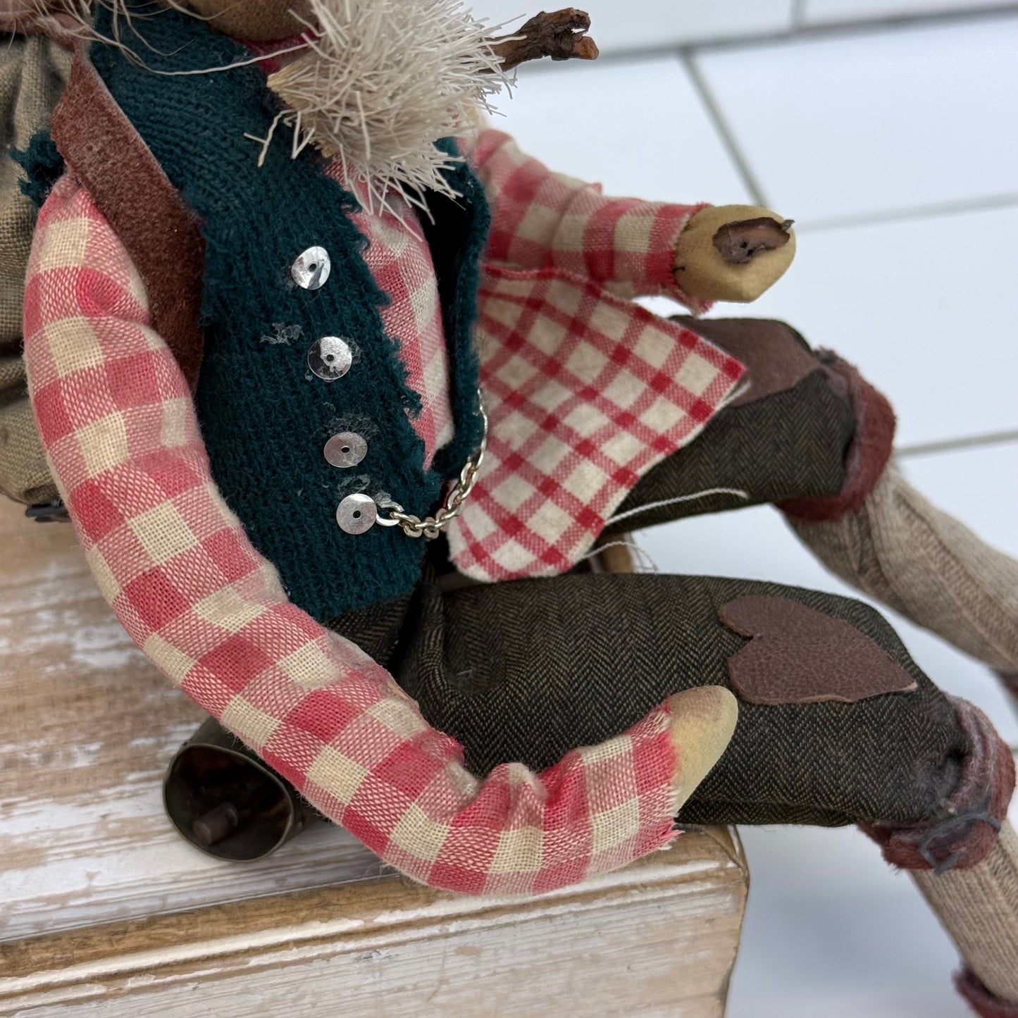 Scandinavian Alpine Folk Art Posable Dolls Set of 3 Vintage 1970s