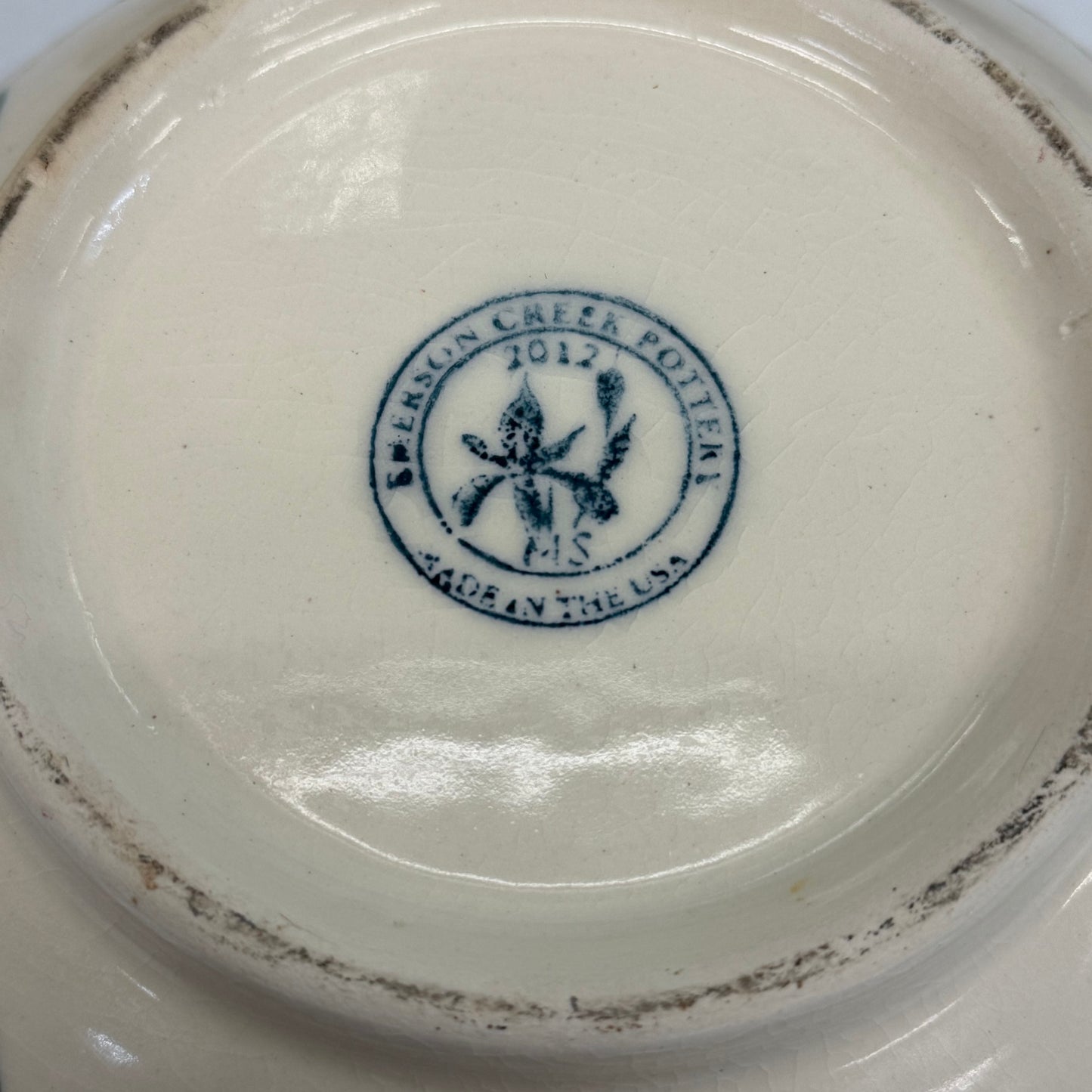 Emerson Creek Pottery Painted Floral Mixing Bowl Ceramic 2012