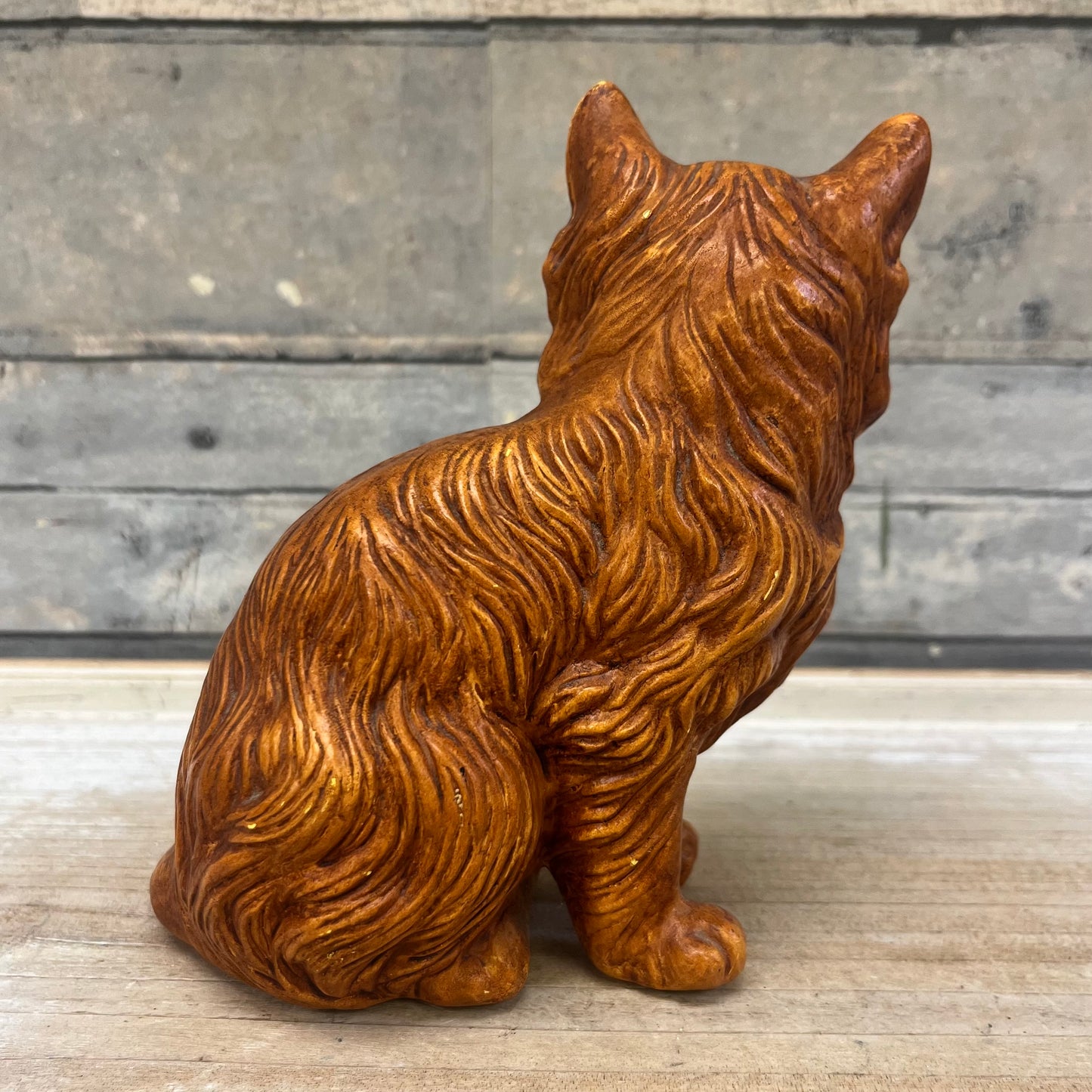 Bejeweled Cat Figurine, Signed