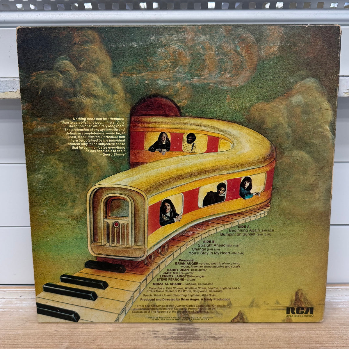 Brian Auger’s Oblivion Express Straight Ahead Vinyl Record, 1974 - APL1-0454