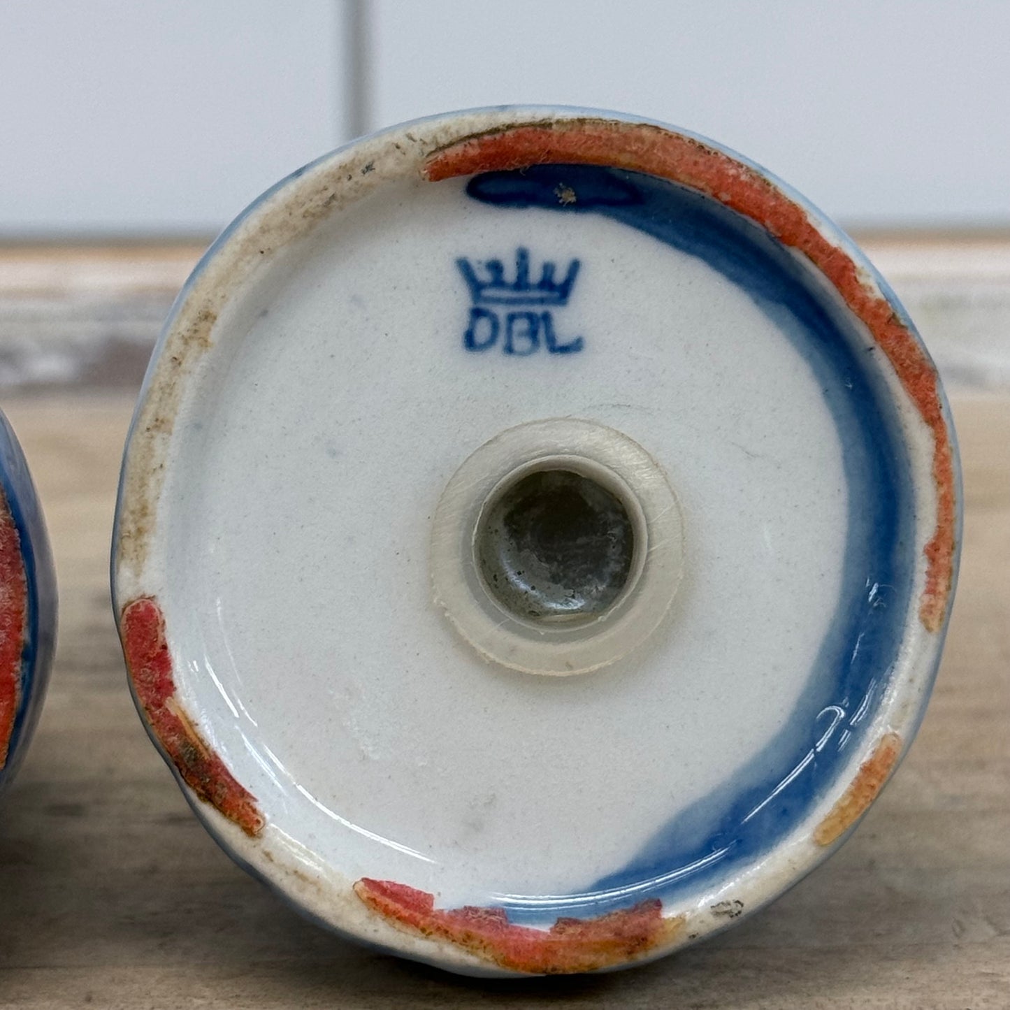 DBL Delft Blue Dutch Couple Salt Pepper Shakers Vintage