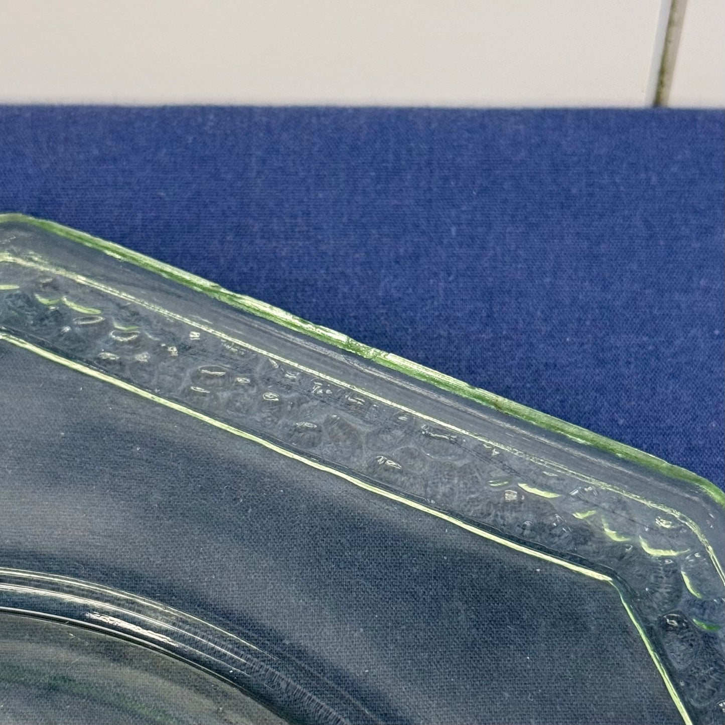 Uranium Glass Octagonal Plates Set of 2 c.1930s