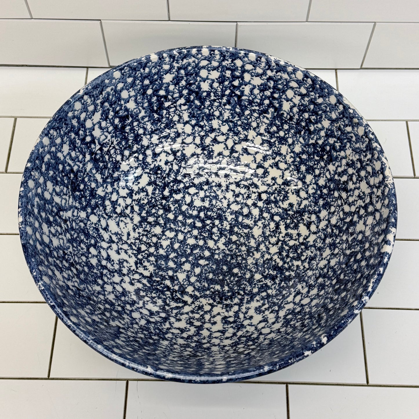 Roma Inc Italian Blue Spongeware Serving Bowl