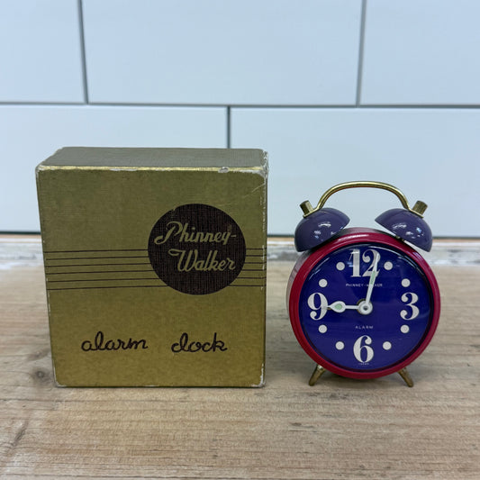 Phinney-Walker PW544 Twin Bell Mechanical Alarm Clock in Box