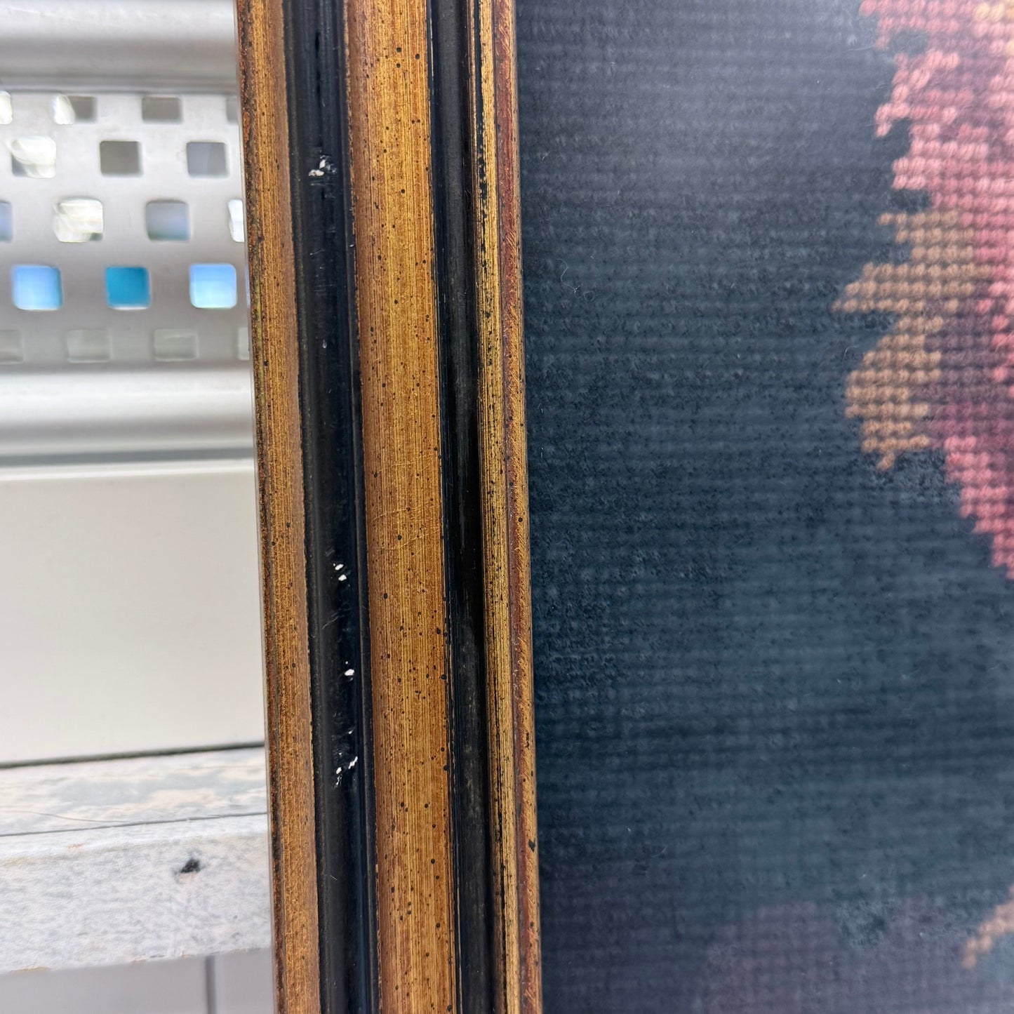 The Man with the Golden Helmet Framed Needlepoint Art 1977