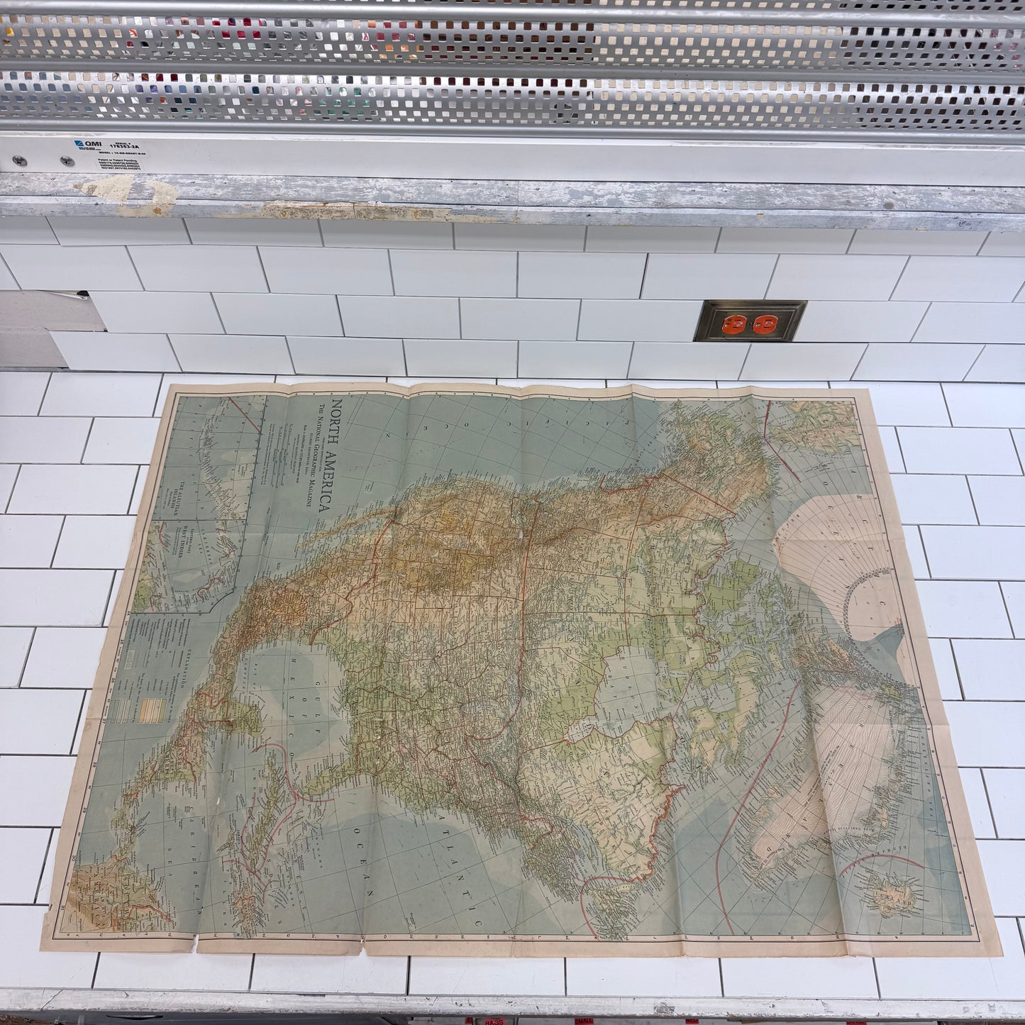 National Geographic North America Antique Folding Map 1924