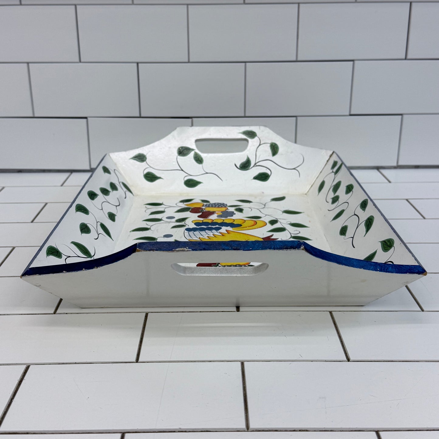 Style-Eyes Baum Bros Provence Rooster Hand Painted Tray