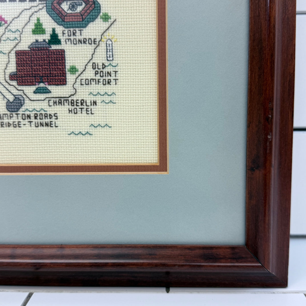Hampton Roads Newport News Virginia Cross Stitch Map 1985