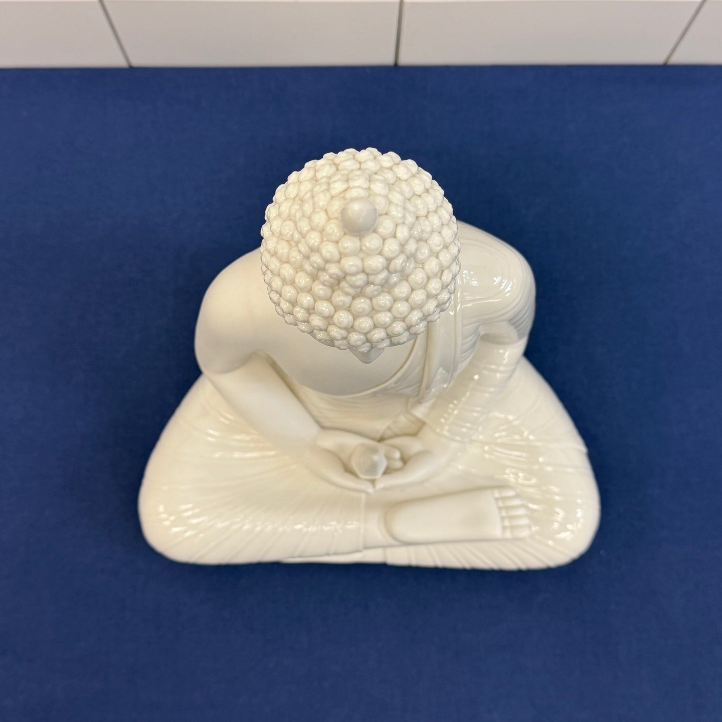 White Ceramic Buddha Statue Meditation Figurine