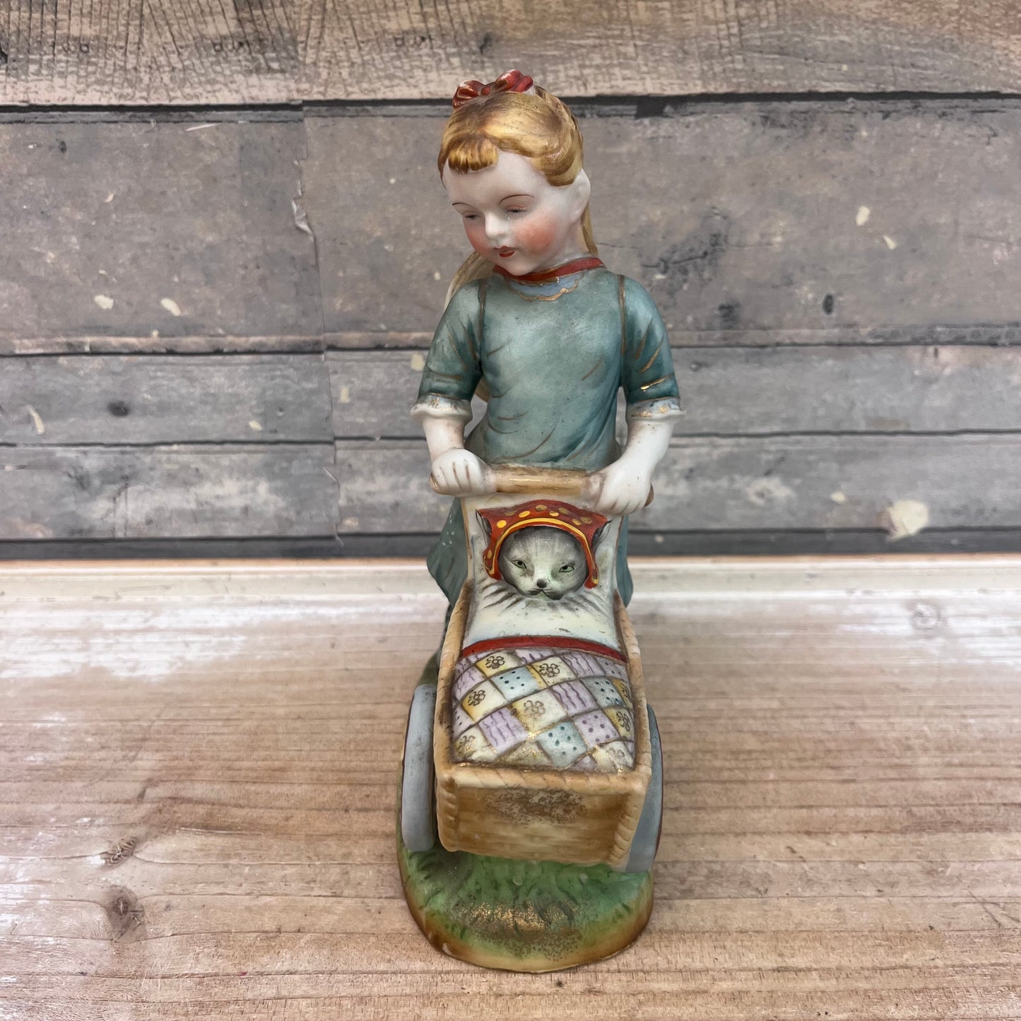 Shafford Girl with Cat in Stroller Figurine