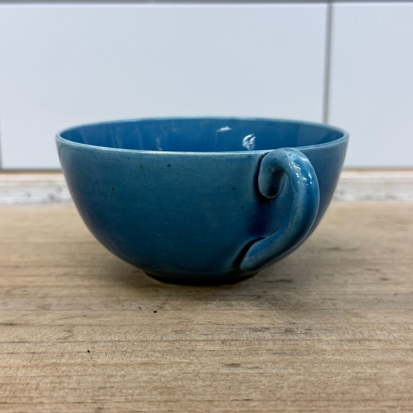 Japanese Blue Glazed Porcelain Tea Set 18 Piece Mid Century