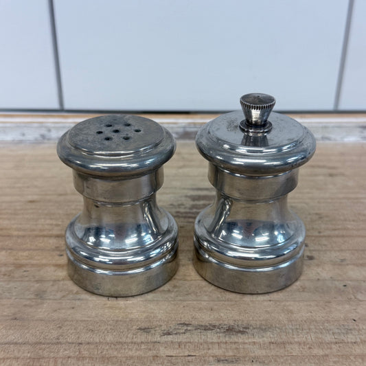 Eales 1779 Italian Pewter Salt Shaker &  Pepper Mill Set